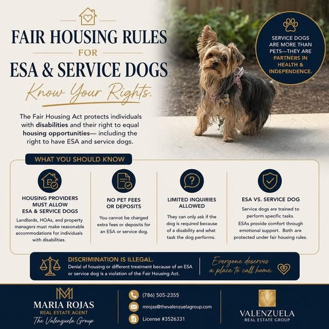 Graphic: Fair Housing rules for emotional support and service animals