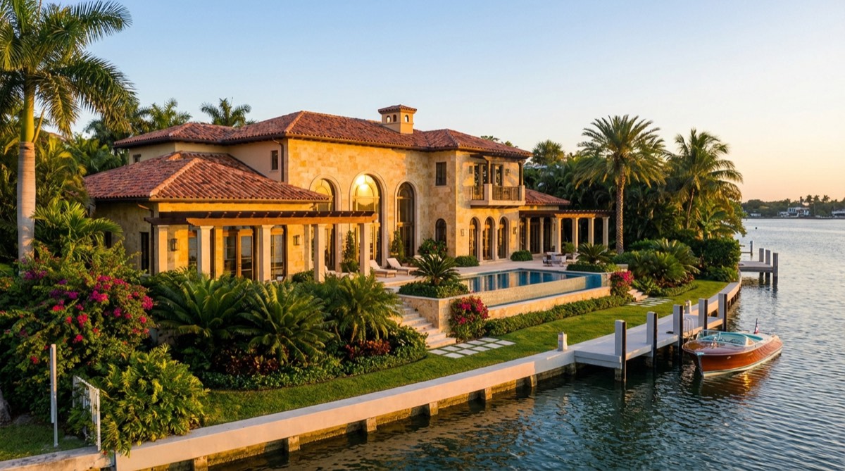 Coconut Grove garden villa exterior